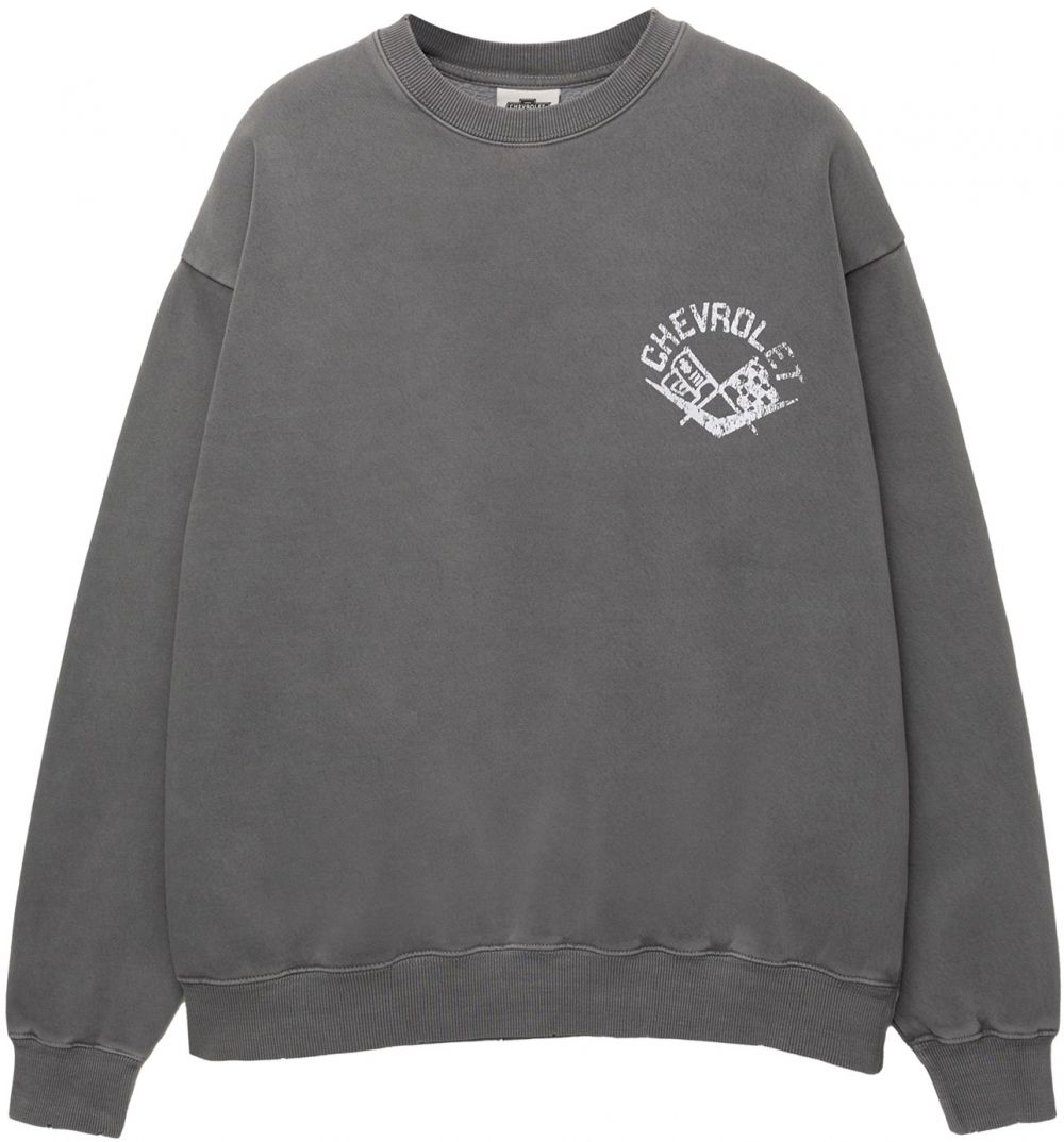 Pull&Bear Mikina  sivá melírovaná / biela