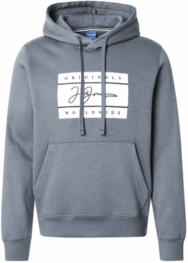 JACK & JONES Mikina 'JORFREDERIKSBERG'  dymovo modrá / pastelovo zelená / čierna / biela