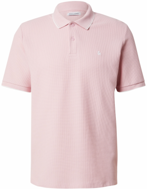 JACK & JONES Tričko 'JJEAustin'  ružová / šedobiela
