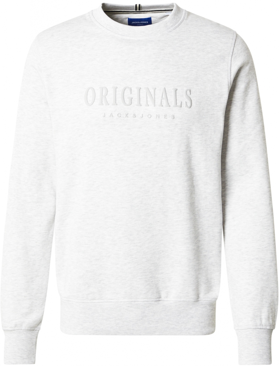 JACK & JONES Mikina 'JORFREDERIKSBERG'  svetlosivá / biela melírovaná