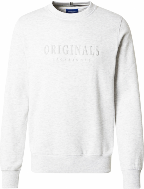 JACK & JONES Mikina 'JORFREDERIKSBERG'  svetlosivá / biela melírovaná