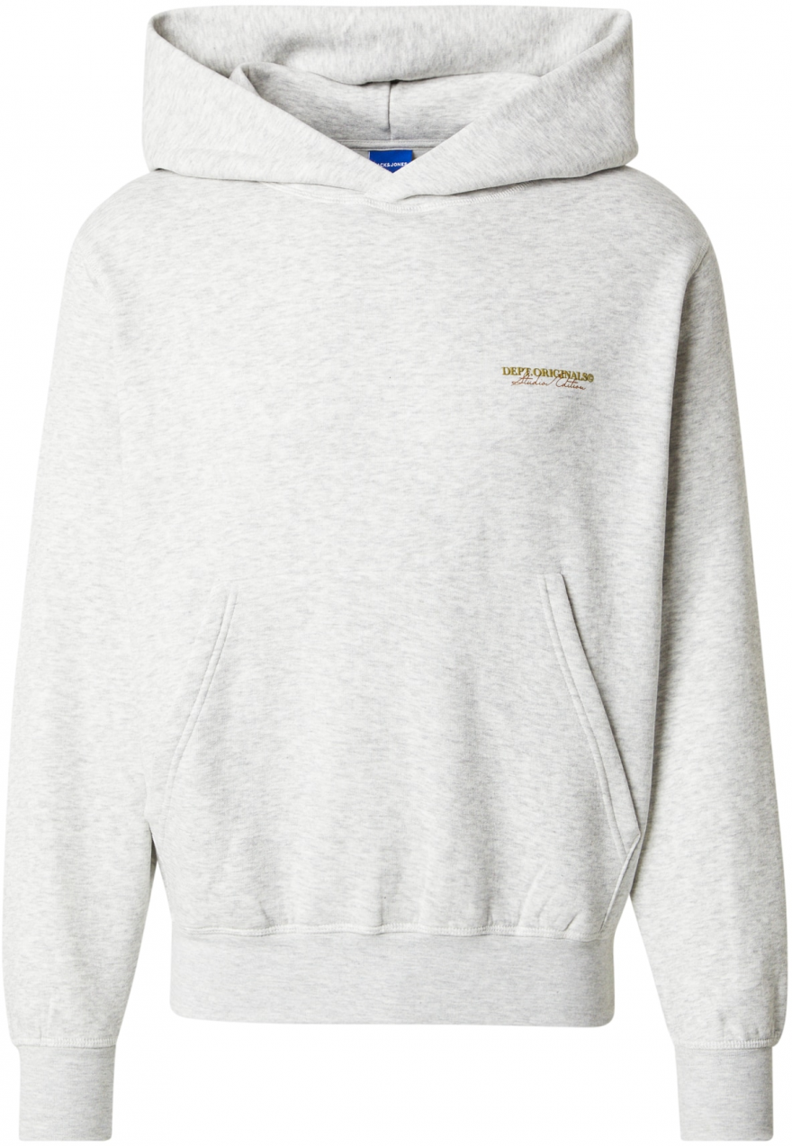 JACK & JONES Mikina 'JORIslington'  koňaková / svetlohnedá / biela melírovaná