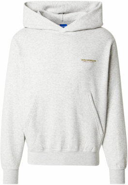 JACK & JONES Mikina 'JORIslington'  koňaková / svetlohnedá / biela melírovaná