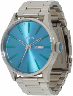 Nixon Analógové hodinky 'Sentry'  azúrová / strieborná
