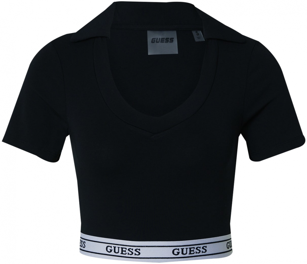 GUESS Tričko 'NEW ALINE'  čierna / biela
