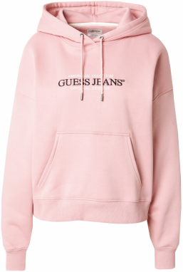 GUESS JEANS Mikina 'AMERICAN'  ružová / čierna / biela