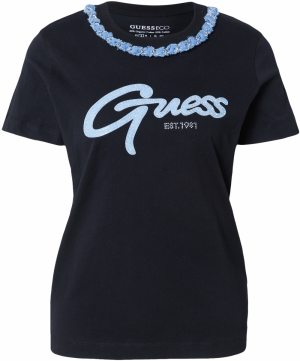 GUESS Tričko  modrá denim / čierna