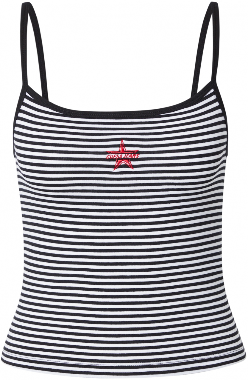 GUESS JEANS Top  červená / čierna / biela