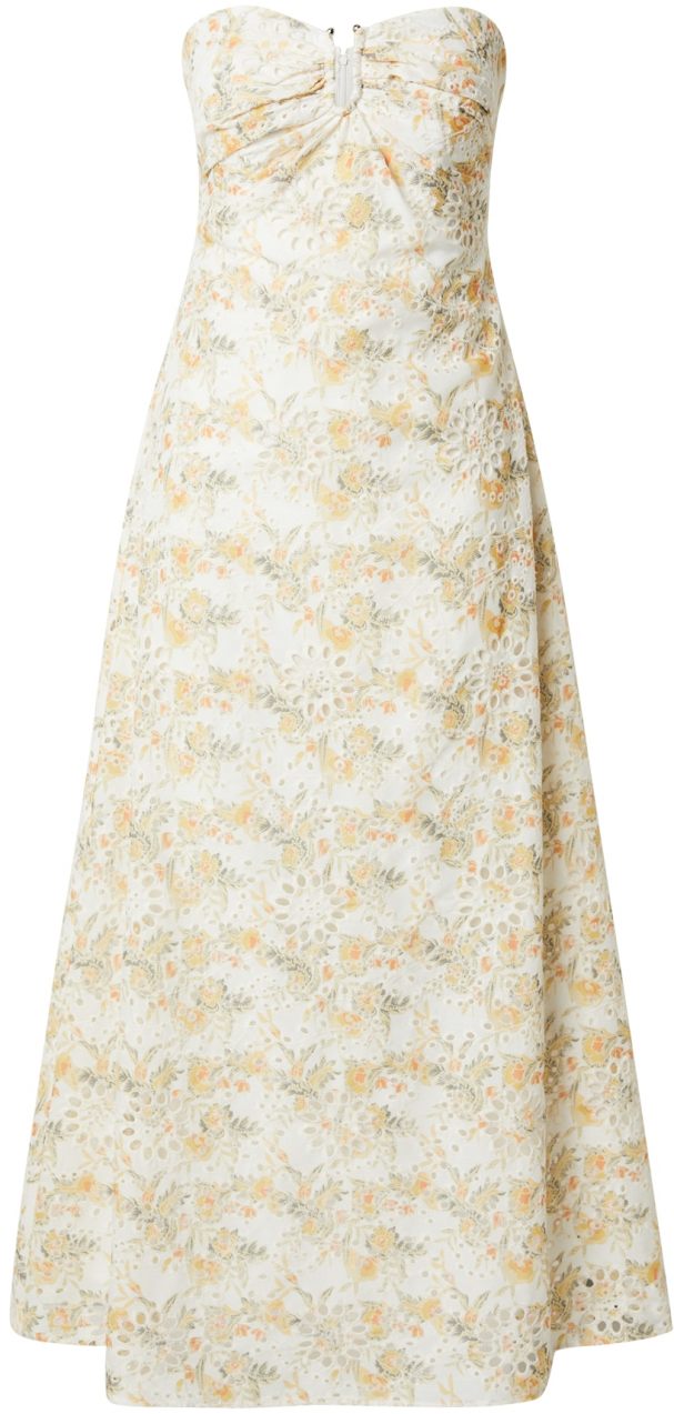 Bardot Letné šaty 'LORA'  citrónová / pastelovo žltá / tmavosivá / biela