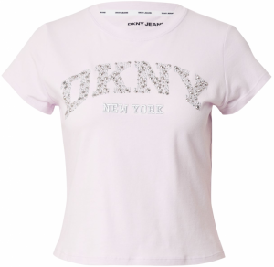 DKNY Tričko  pastelovo ružová / strieborná / biela