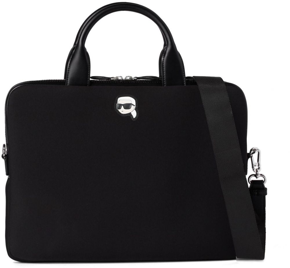 Karl Lagerfeld Taška na notebook  čierna / biela