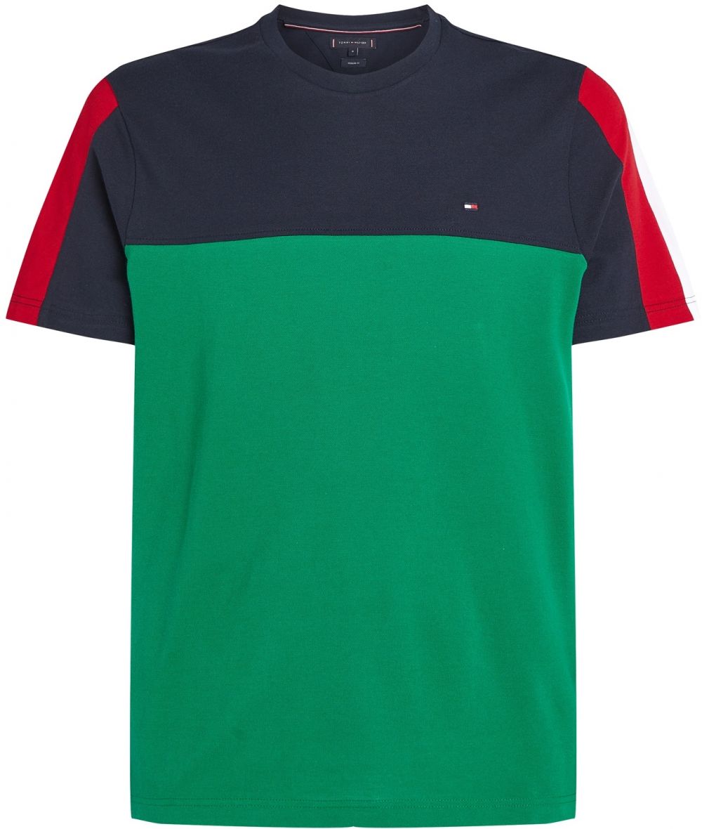 TOMMY HILFIGER Tričko  námornícka modrá / zelená / červená / biela