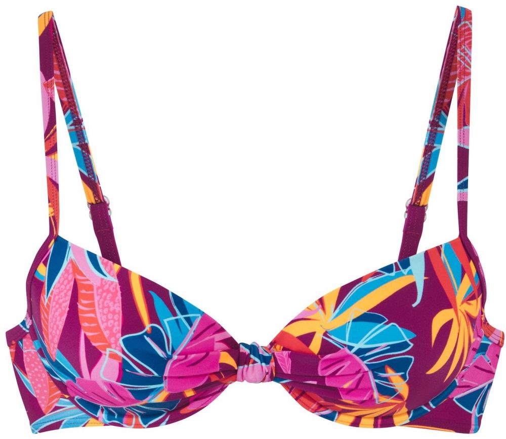 BUFFALO Bikinový top  modrá / žltá / farba lesného ovocia / oranžová
