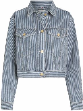 TOMMY HILFIGER Prechodná bunda  modrá denim / biela