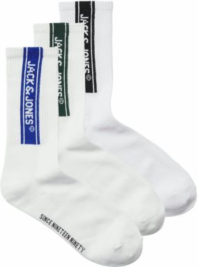 JACK & JONES Ponožky 'JACSETH'  kráľovská modrá / čierna / biela