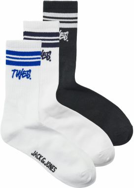 JACK & JONES Ponožky 'JACTWES'  kráľovská modrá / čierna / biela