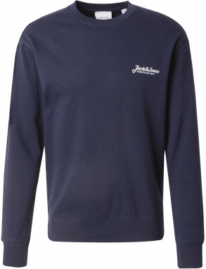 JACK & JONES Mikina 'Beau'  tmavomodrá / biela
