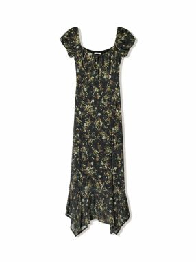 Bershka Letné šaty  svetložltá / mätová / jedľová / orgovánová