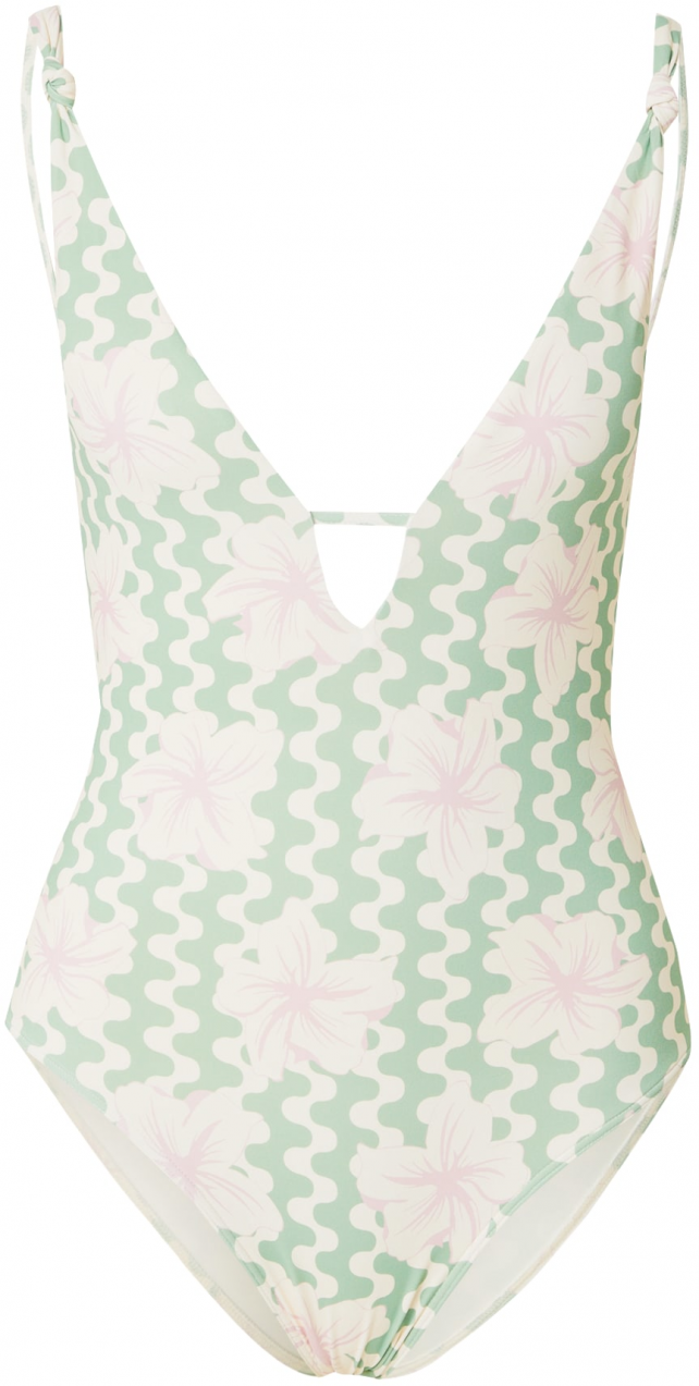 ROXY Jednodielne plavky 'HIBISCUS DAZE'  svetlozelená / rosé / vaječná škrupina