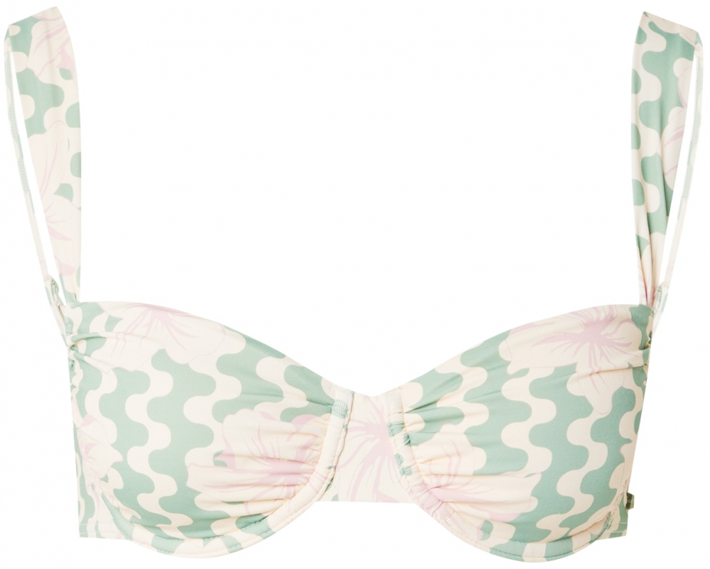 ROXY Bikinový top 'HIBISCUS DAZE'  zelená / orgovánová / biela