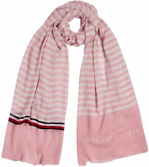 TOMMY HILFIGER Šál 'ESSENTIAL'  ružová / šedobiela