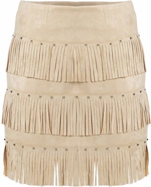 Influencer Sukňa ' Fringed Skirt '  béžová