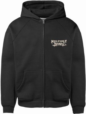 Multiply Apparel Tepláková bunda 'Scholar'  tmelová / čierna / biela
