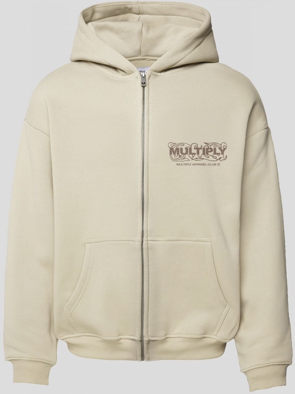 Multiply Apparel Tepláková bunda 'Ornament'  béžová