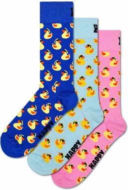 Happy Socks Ponožky 'Rubber Duck'  modrá / svetlomodrá / žltá / svetloružová