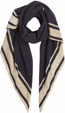 TOMMY HILFIGER Šatka 'ELEVATED CHIC'  krémová / námornícka modrá