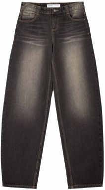 Bershka Džínsy  čierny denim