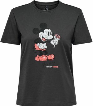 ONLY Tričko 'ONLMICKEY AND MINNIE'  antracitová / svetločervená / šedobiela