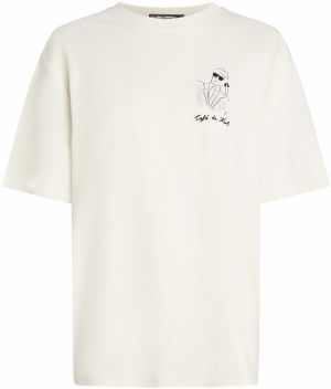 Karl Lagerfeld Tričko 'KL x Jorge Parra'  krémová / čierna