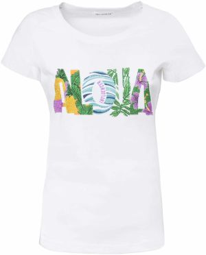 Influencer Tričko 'Aloha'  zmiešané farby / biela