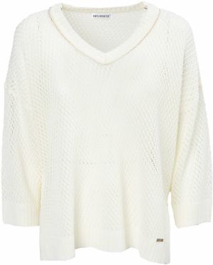 Influencer Sveter 'Holed pattern pull'  čierna / biela