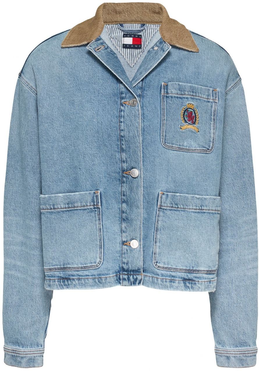 Tommy Jeans Prechodná bunda  modrá denim