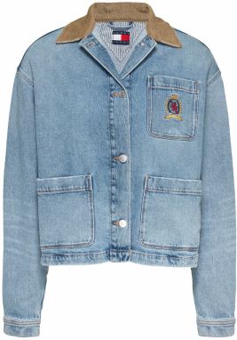 Tommy Jeans Prechodná bunda  modrá denim