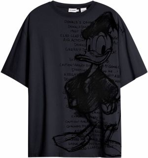 Desigual Tričko 'Donald Duck'  antracitová / tmavosivá