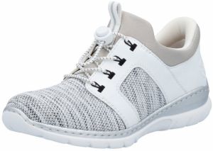 Rieker Slip-on obuv  sivá melírovaná / biela