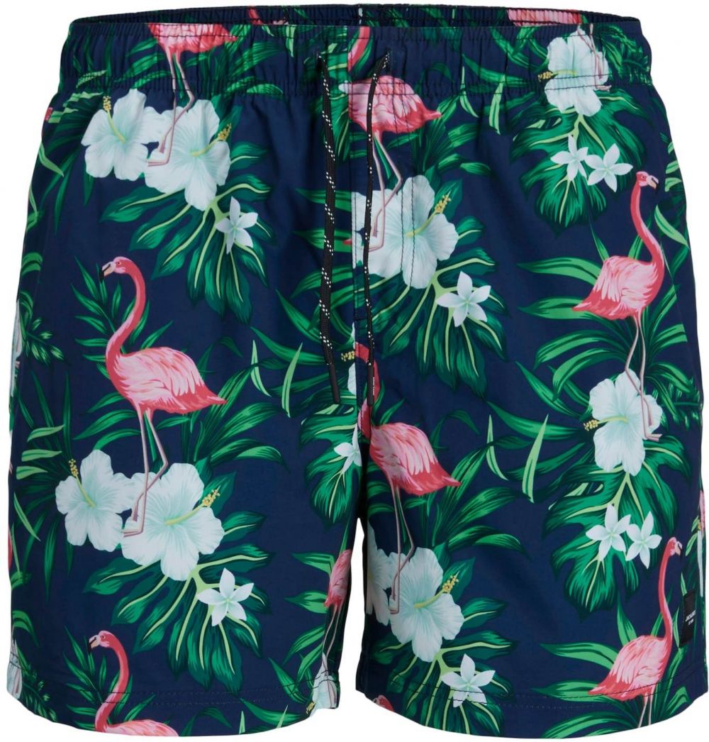 JACK & JONES Plavecké šortky 'JPSTMaui'  námornícka modrá / tmavozelená / ružová / biela