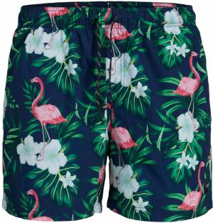 JACK & JONES Plavecké šortky 'JPSTMaui'  námornícka modrá / tmavozelená / ružová / biela