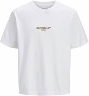 JACK & JONES Tričko 'JORIslington'  piesková / biela