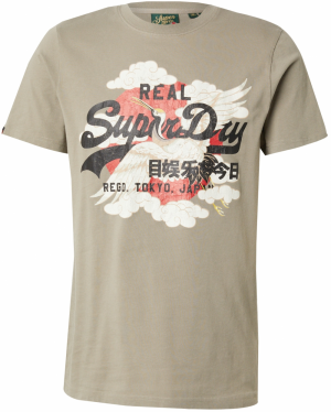 Superdry Tričko 'Tokyo'  kaki / svetločervená / čierna / biela