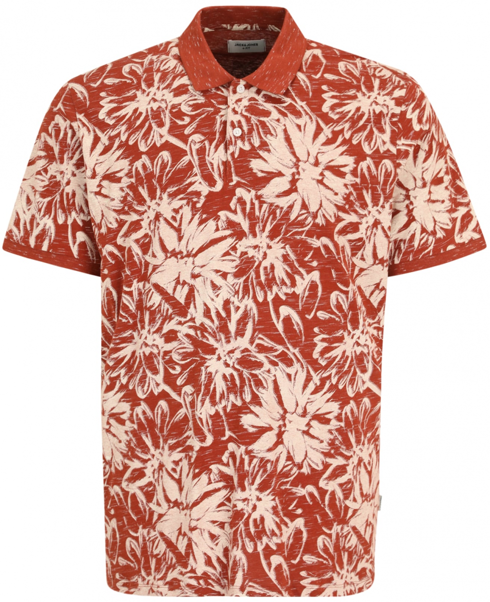 Jack & Jones Plus Tričko 'JORSPLIT'  telová / hrdzavohnedá