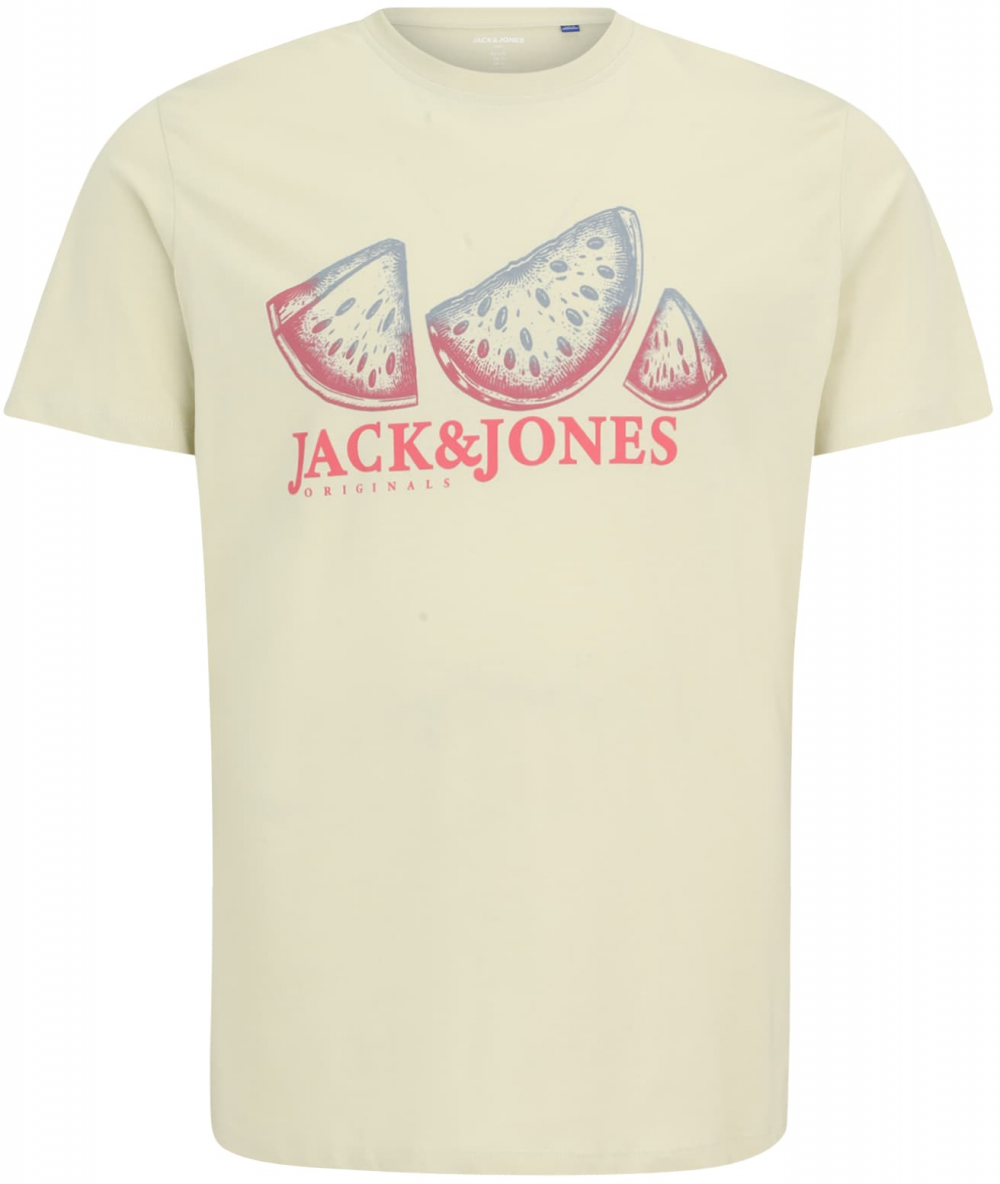 Jack & Jones Plus Tričko 'JORSPLIT'  dymovo modrá / trstinová / melónová