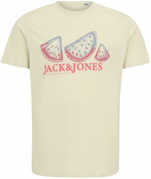 Jack & Jones Plus Tričko 'JORSPLIT'  dymovo modrá / trstinová / melónová