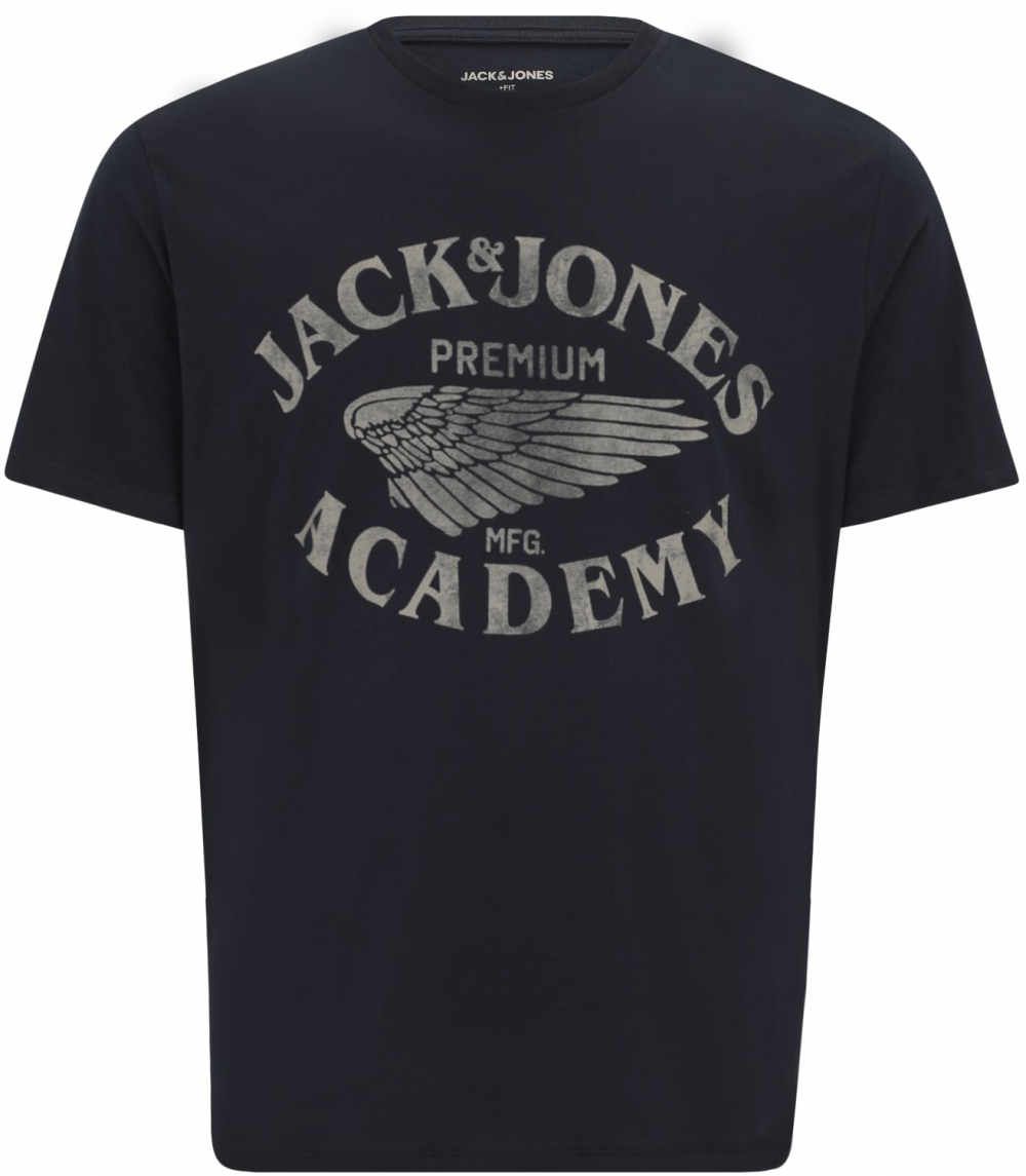 Jack & Jones Plus Tričko  tmavomodrá / sivá