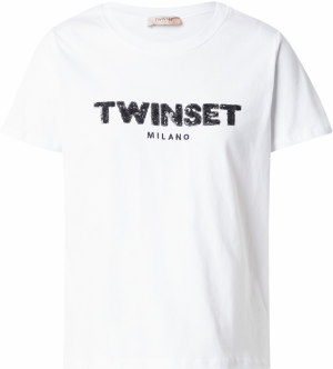 Twinset Tričko  čierna / biela