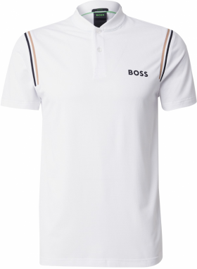 BOSS Funkčné tričko 'Pariq MB 8'  tmavobéžová / čierna / biela