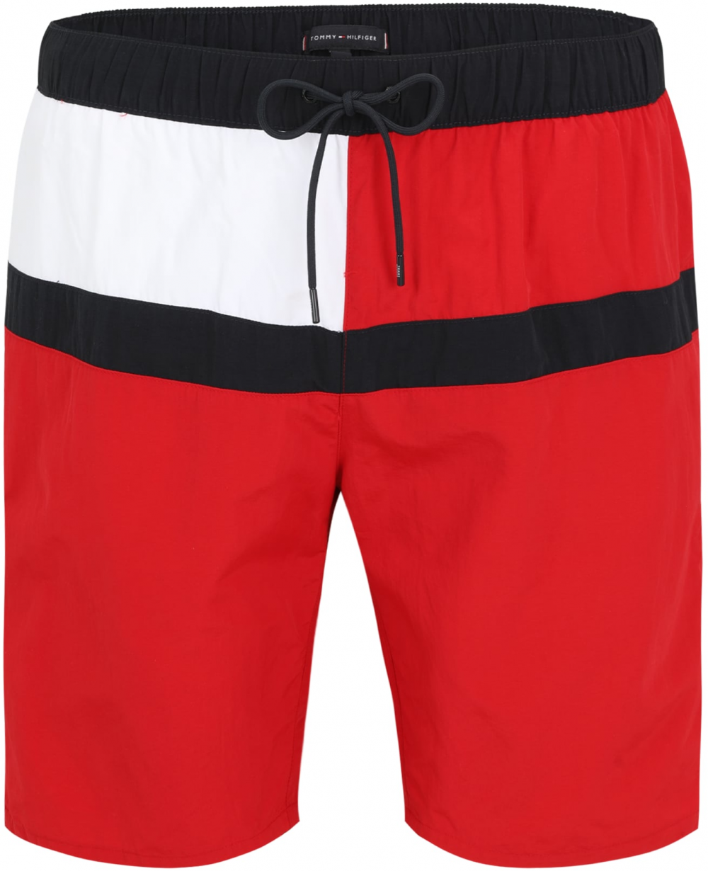 Tommy Hilfiger Swimwear Plus Plavecké šortky  červená / čierna / biela